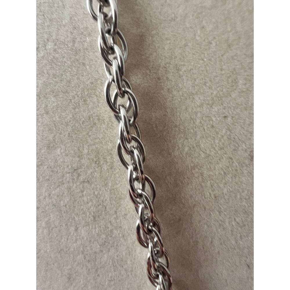 Vintage Avon Pendant Necklace 24" Silver Tone Modernist Black Statement 1970s - Picture 10 of 11